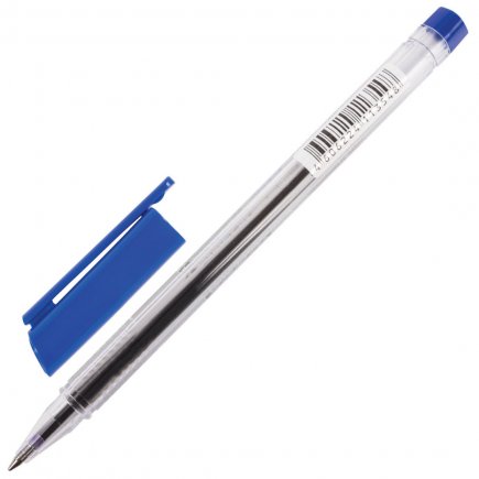 Ручка синяя ТРЕХГРАННАЯ алм